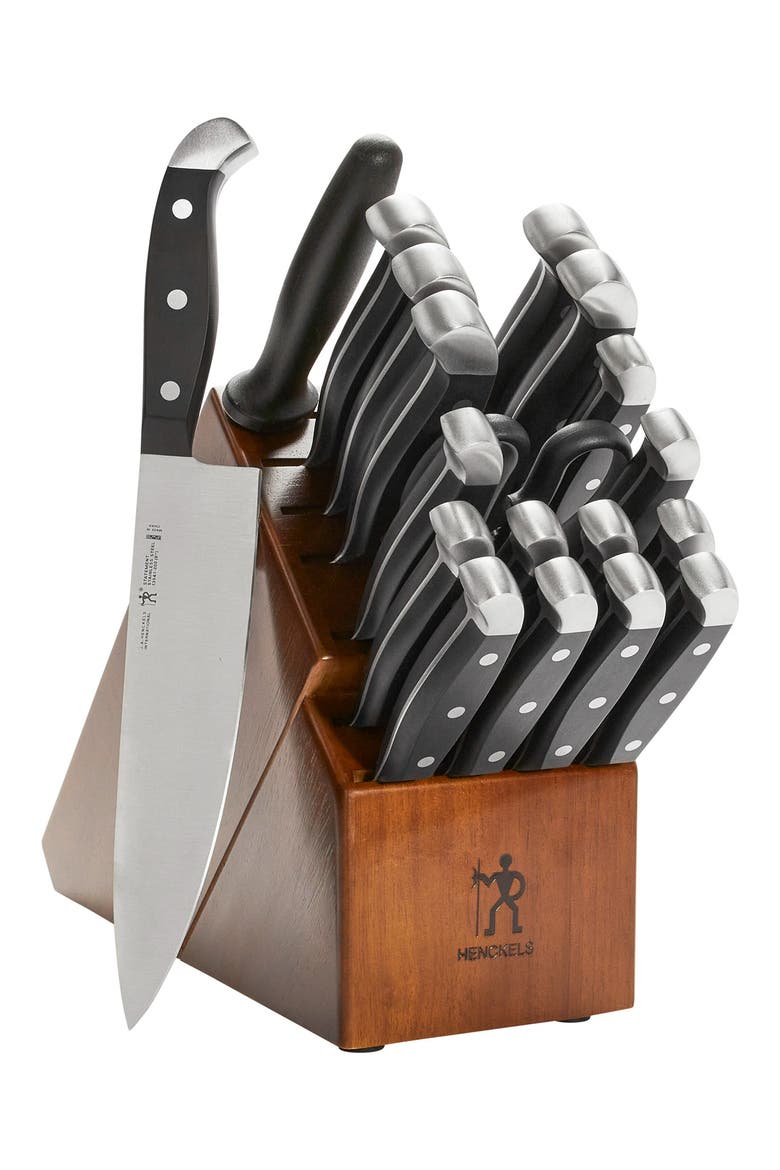Statement 20-Piece Self-Sharpening Knife Block Set, Main, color, BLACK
