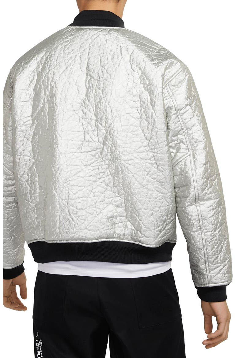 23 Engineered MA-1 Bomber Jacket, Alternate, color, METALLIC SILVER/ BLACK/ WHITE