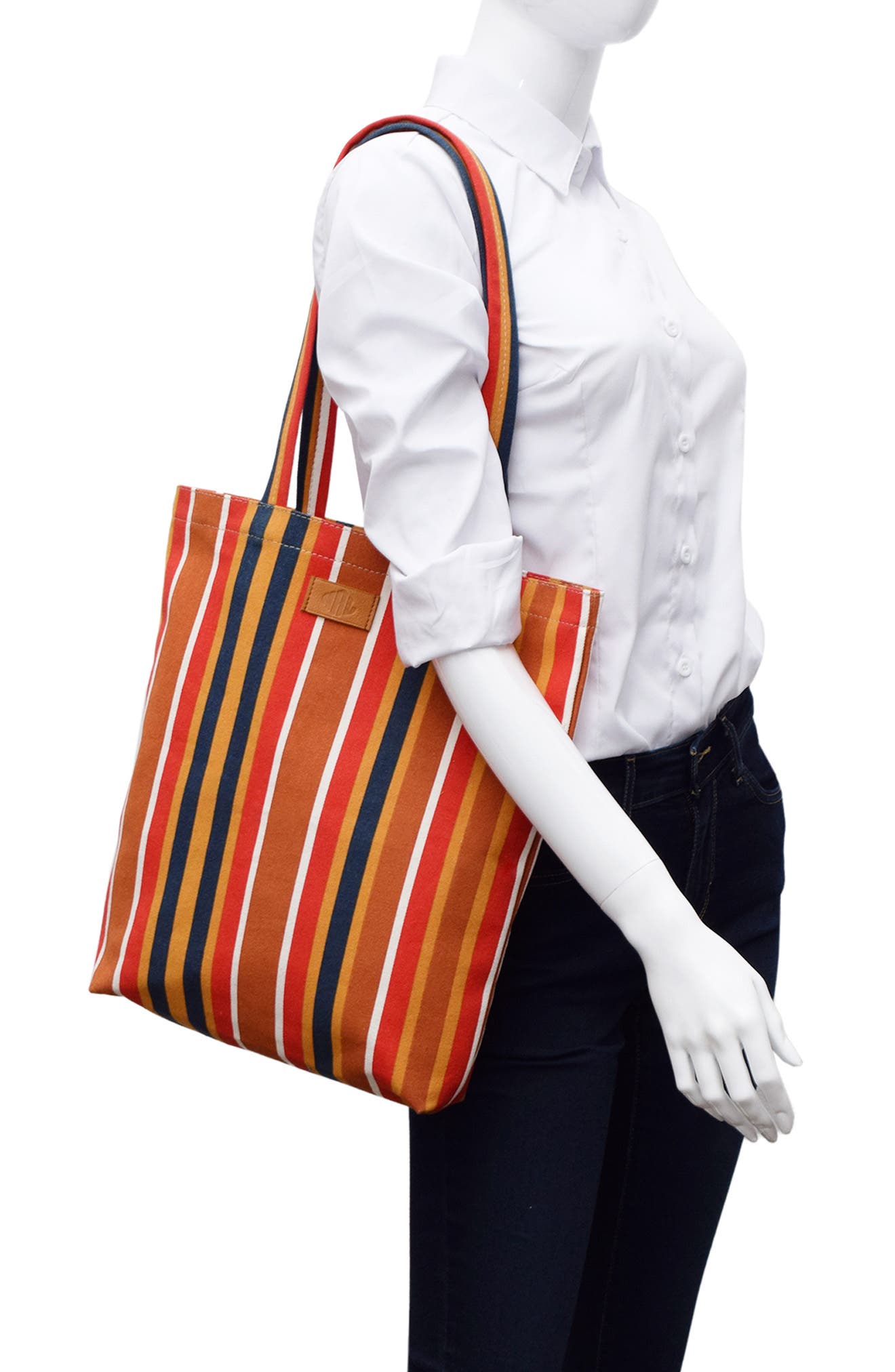 Eden Stripe Canvas Tote, Alternate, color, TAN MULTI