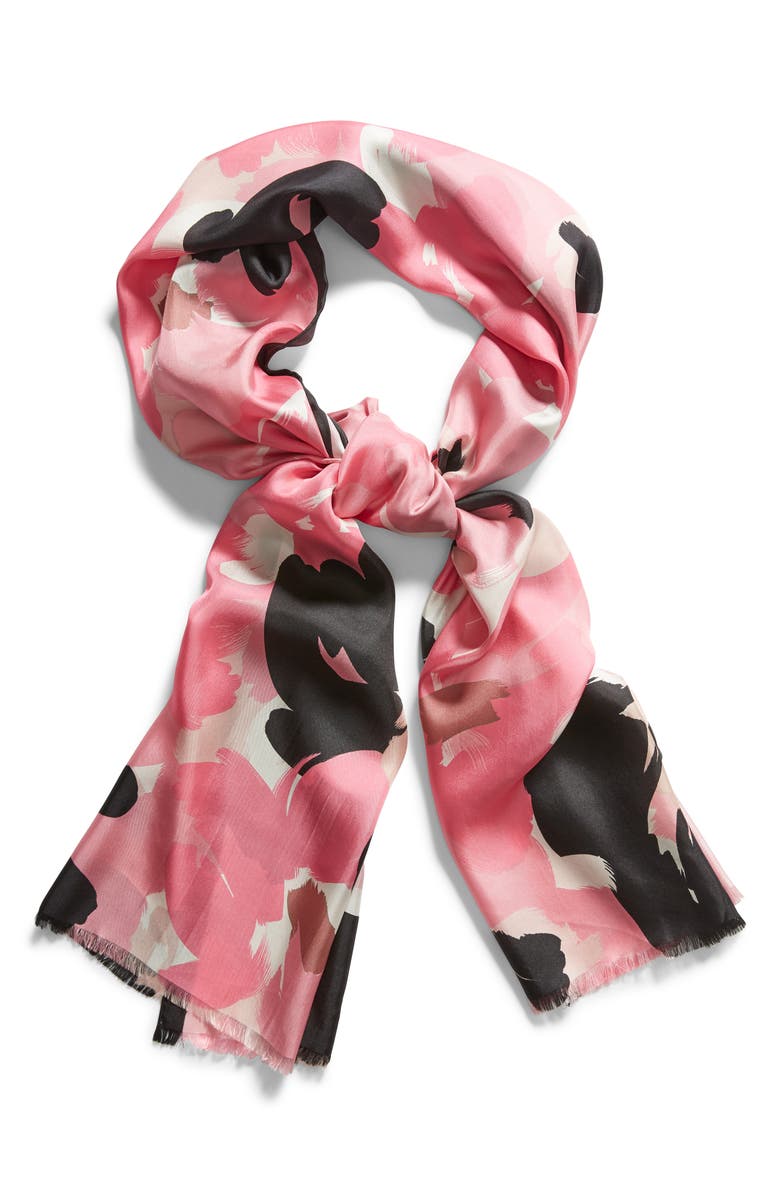 Kate Spade New York brush bloom silk scarf, Alternate, color, 