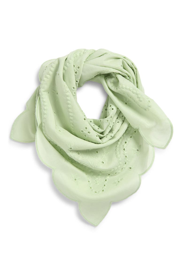 Eyelet Embroidered Bandana, Alternate, color, MINT