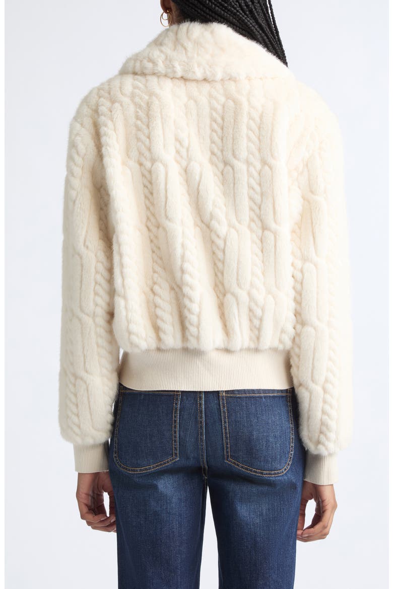 Nola Cable Faux Fur Bomber Jacket, Alternate, color, WINTER WHITE