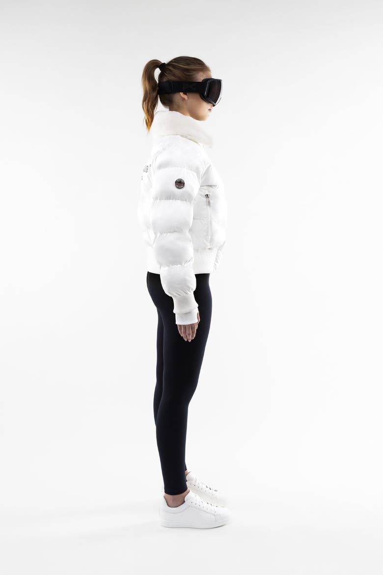 Monogram Classic Bomber, Alternate, color, White