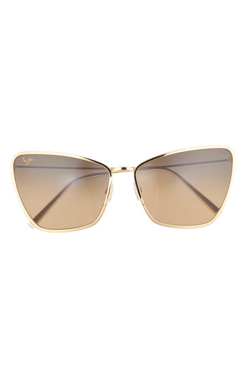 63mm Polarized Cat Eye Sunglasses