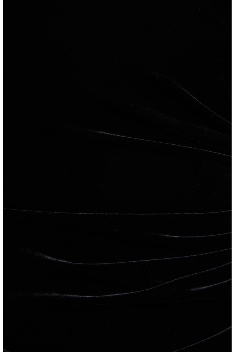 Mock Neck Long Sleeve Mixed Media Gown, Alternate, color, BLACK