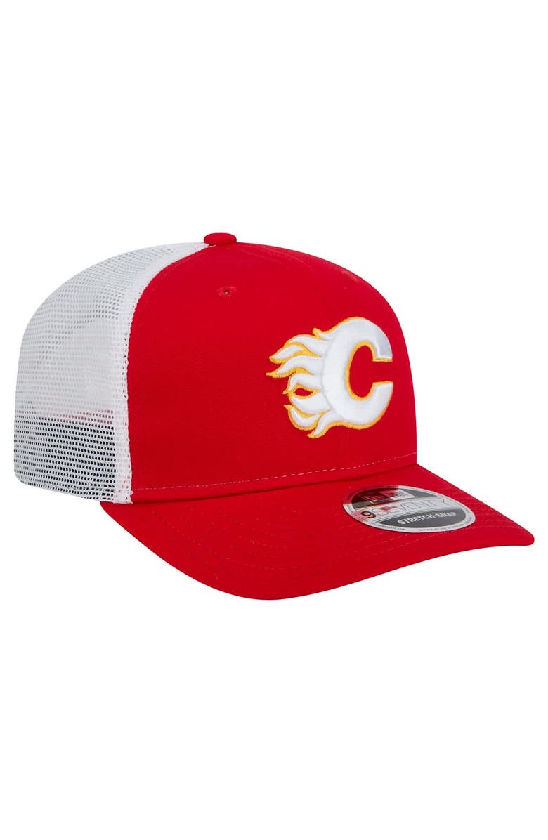 New Era Men's New Era Red Calgary Flames Core Trucker 9SEVENTY Stretch-Snap Hat, Alternate, color, 