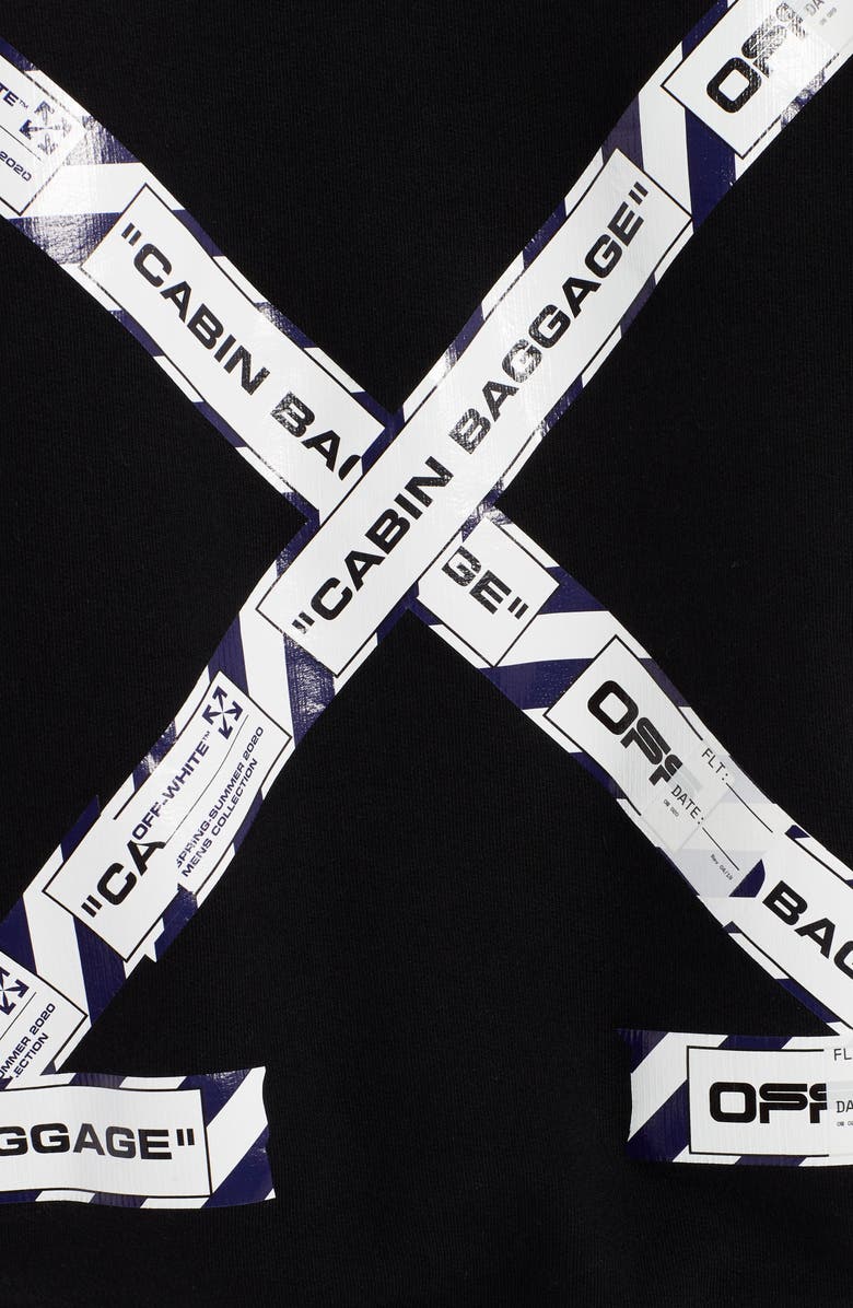 Off-White Airport Tape Logo Hoodie, Alternate, color, 