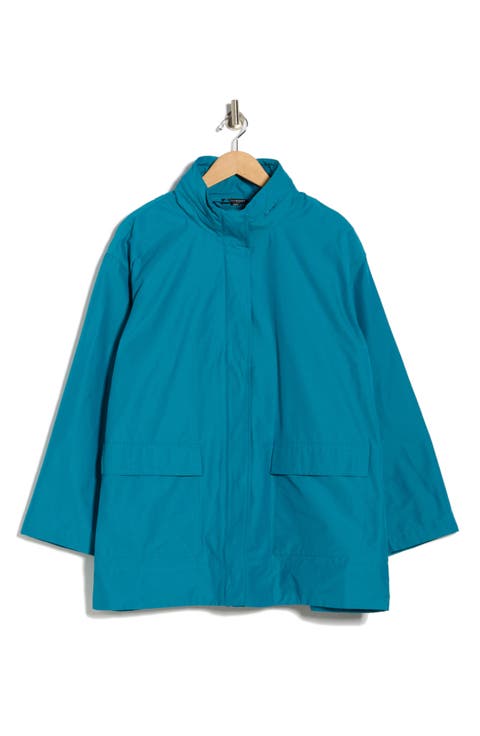 Organic Cotton Blend Hooded Longline Coat