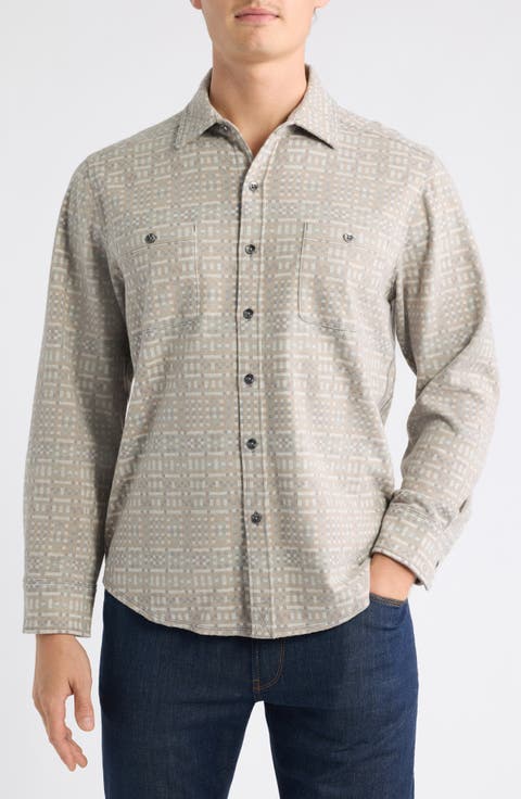 Fireside Pixel Point Long Sleeve Button-Up Shirt