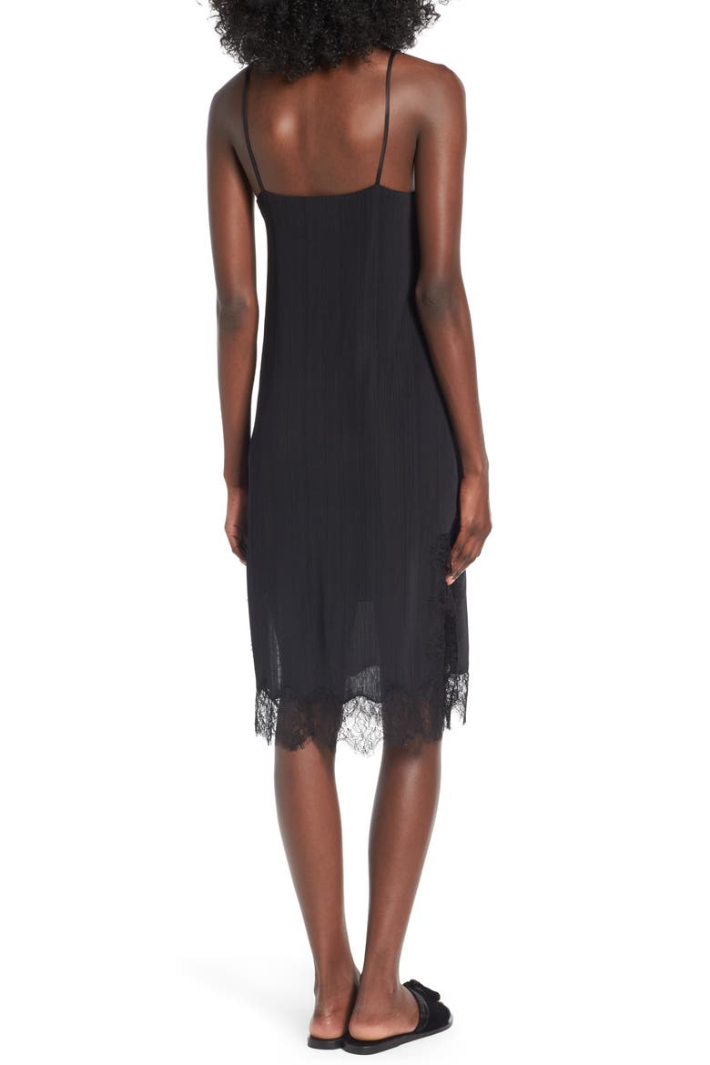 Lace Trim Slipdress, Alternate, color, BLACK