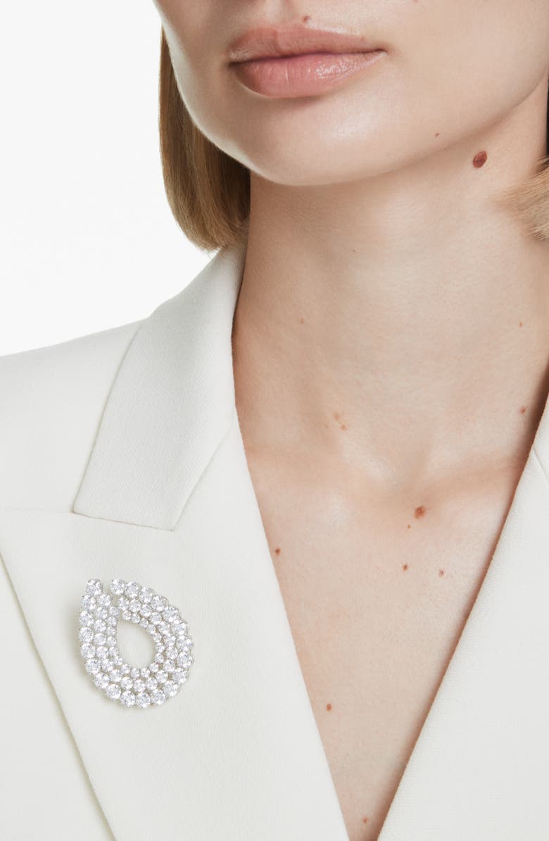 Swarovski Matrix Swarovski Crystal Brooch, Alternate, color, White