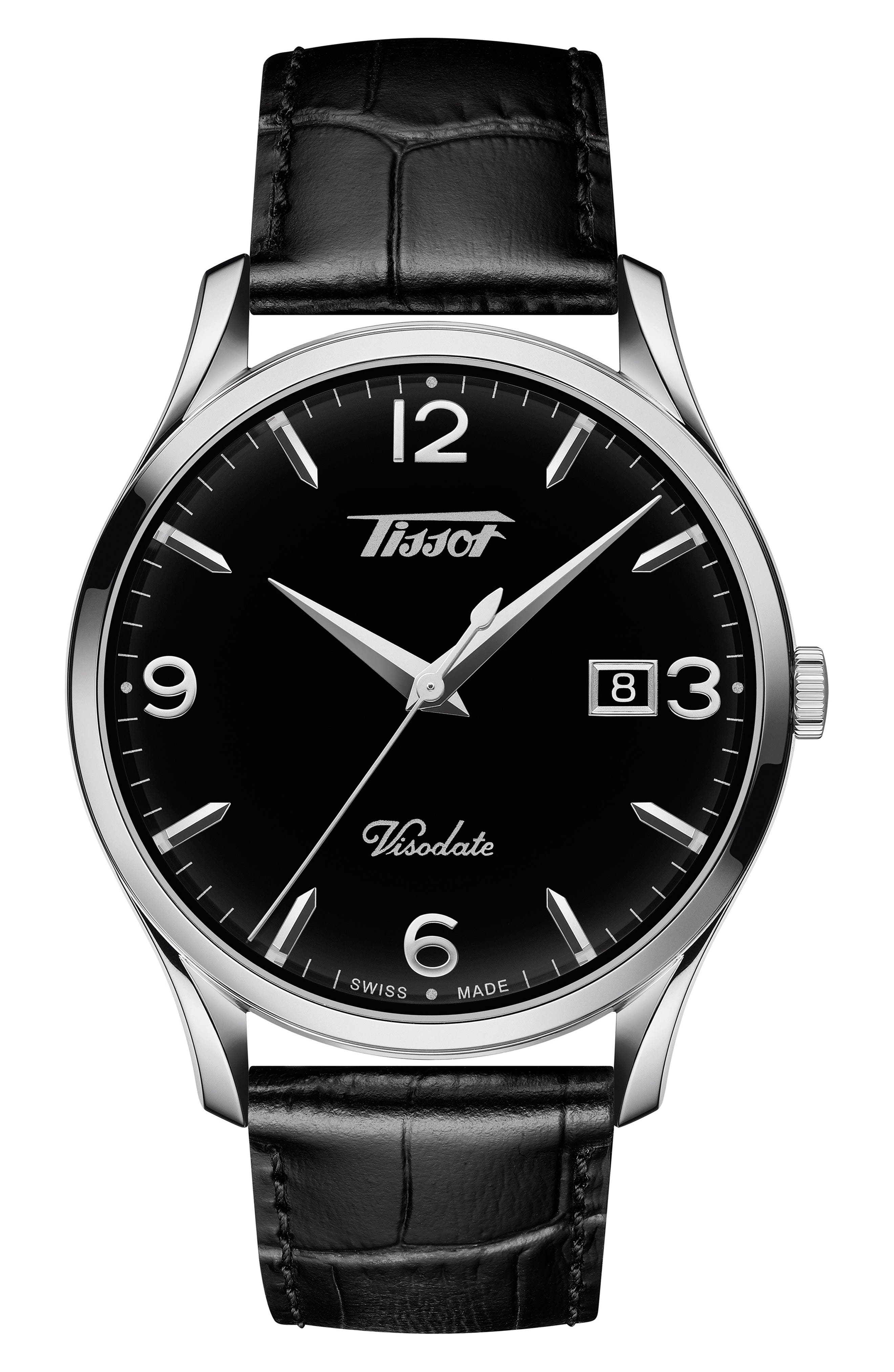 Tissot Heritage Visodate Leather Strap Watch, 40mm | Nordstromrack