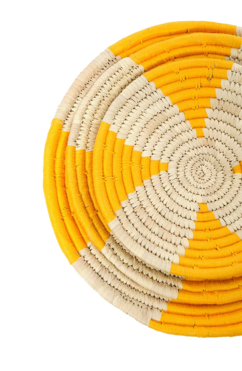 Wicker Village Yellow Wall Basket, Alternate, color, Large