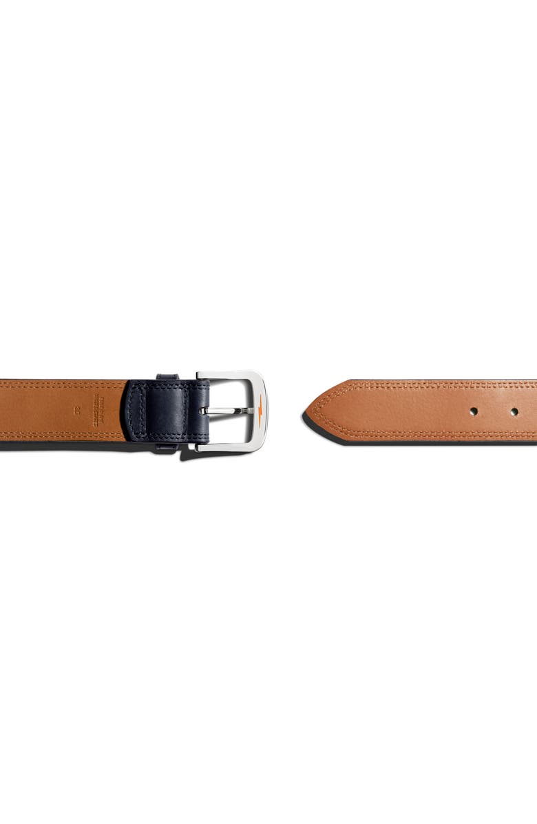 Shinola Double Stitch Leather Belt, Alternate, color, 