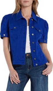 Wash Lab Denim Puff Sleeve Denim Jacket