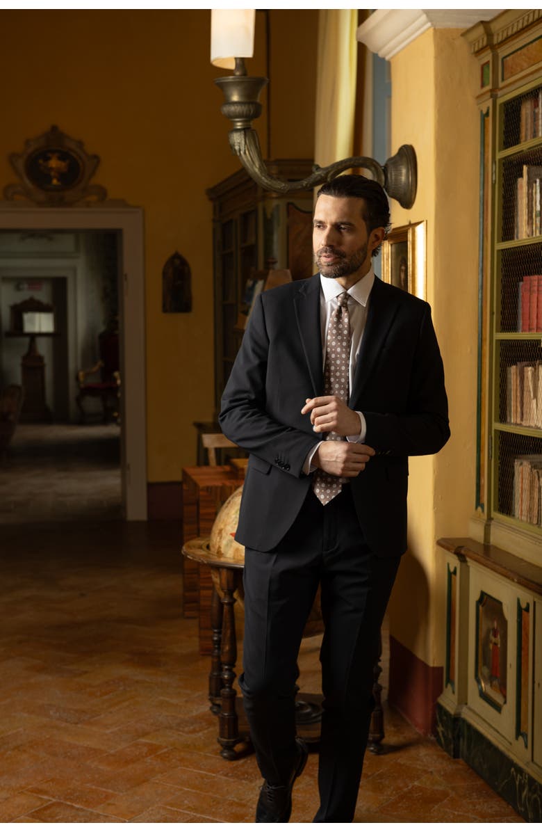 Elizabetta Antinori - Printed Silk Tie for Men, Alternate, color, Brown