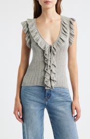 LoveShackFancy Elizabelle Ruffle Sleeveless Top