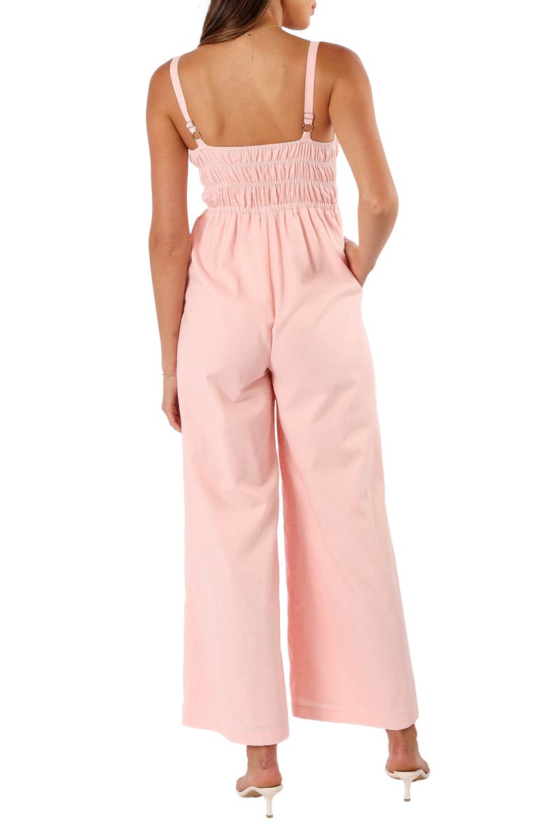 Petal & Pup Williams Wide Leg Cotton & Linen Jumpsuit, Alternate, color, Pale Pink