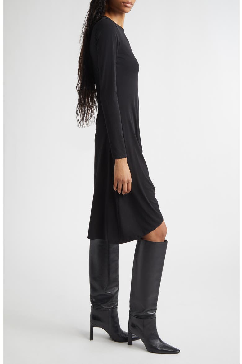 Suspended Long Sleeve Jersey Dress, Alternate, color, BLACK