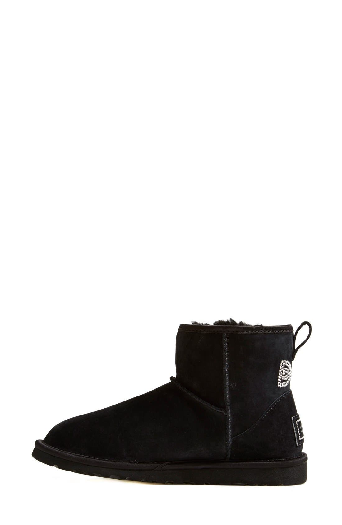 Australia 'Classic Mini - Crystal Bow' Boot, Alternate, color, BLACK