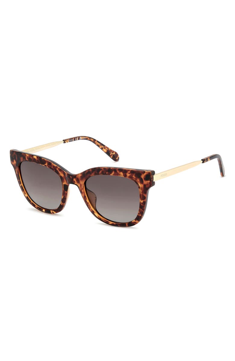 Fossil 51mm Gradient Cat Eye Sunglasses, Alternate, color, Havana/ Brown Sf