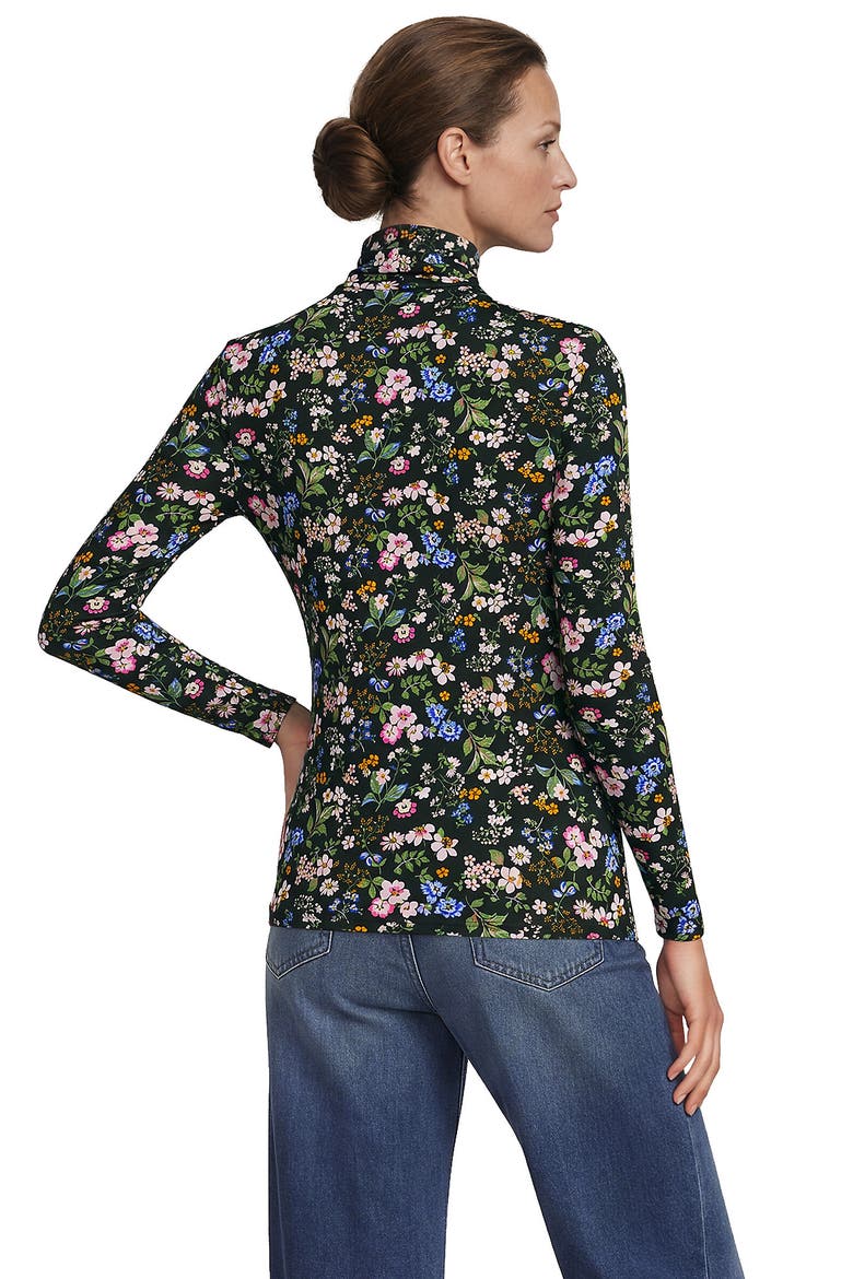 Lightweight Jersey Long Sleeve Turtleneck, Alternate, color, Woodland Forest Multi Floral