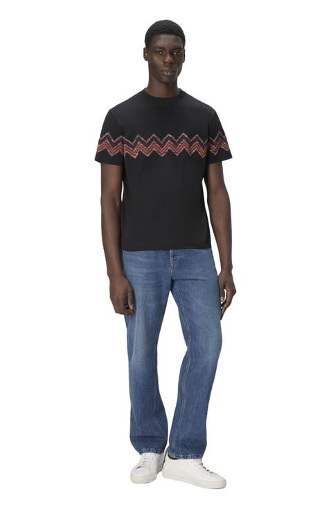 T-shirt With Maxi Chevron Insert