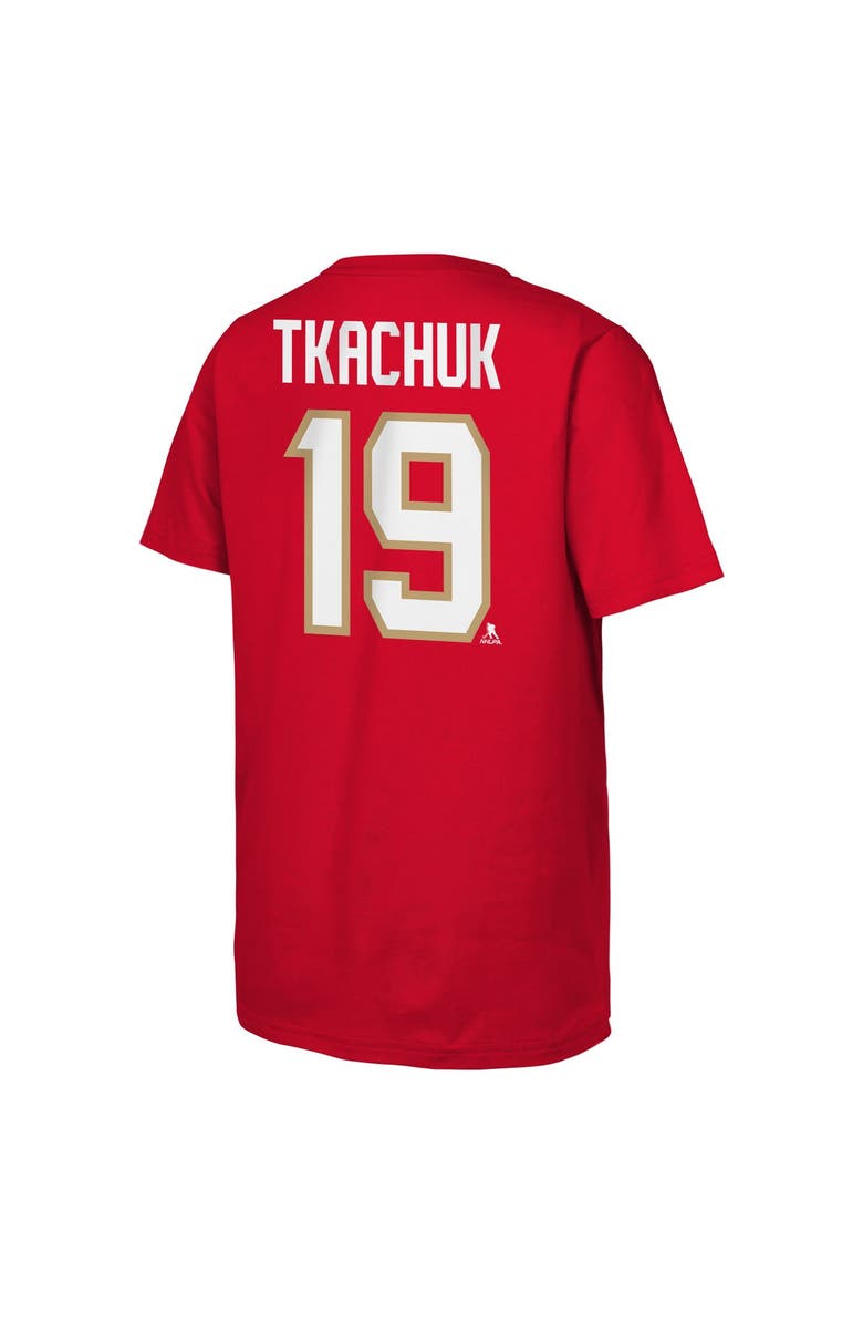 Outerstuff Youth Matthew Tkachuk Red Florida Panthers 2025 Stanley Cup Champions Name & Number T-Shirt, Alternate, color, 
