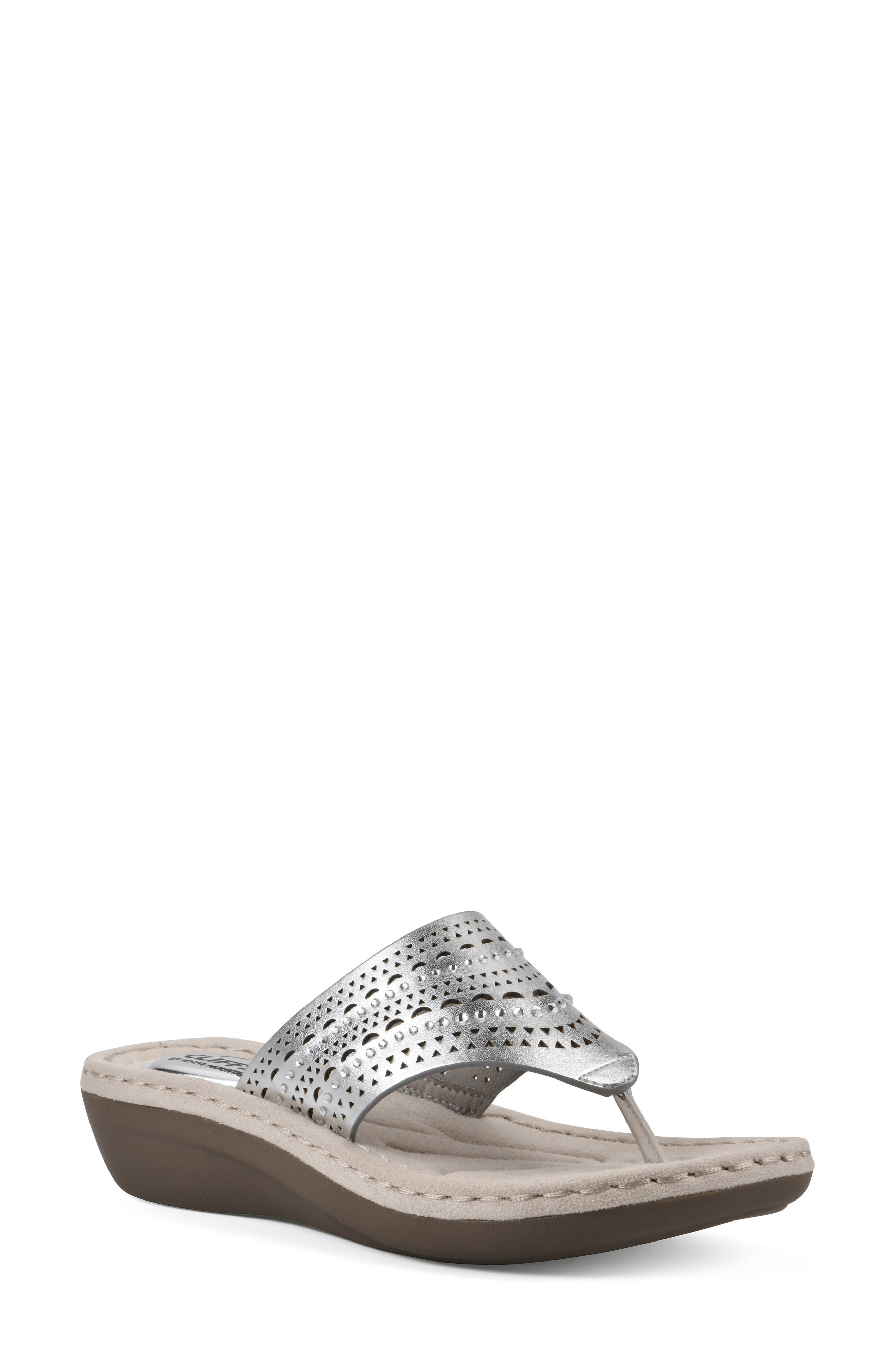 Comate Wedge Sandal, Main, color, SILVER/ METALLIC/ SMOOTH