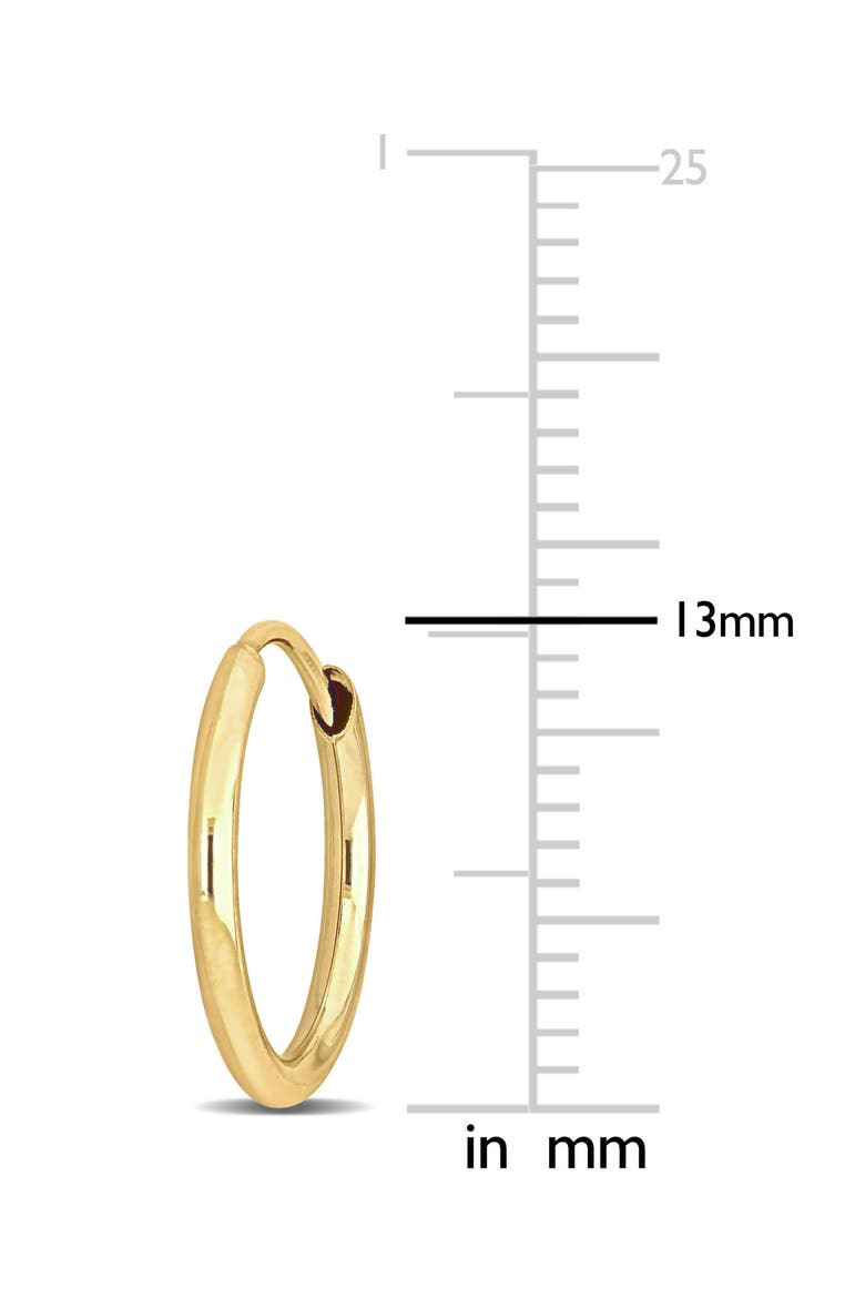 14K Gold 13mm Hoop Earrings, Alternate, color, GOLD