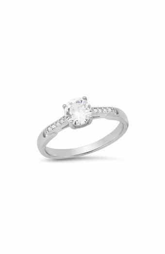 Round Simulated Diamond Pavé Ring