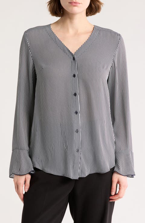 Long Sleeve Button-Up Top