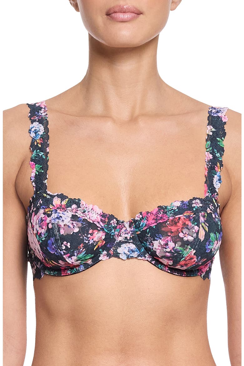 Signature Lace Underwire Balconette Bra, Main, color, DARK PEONIES