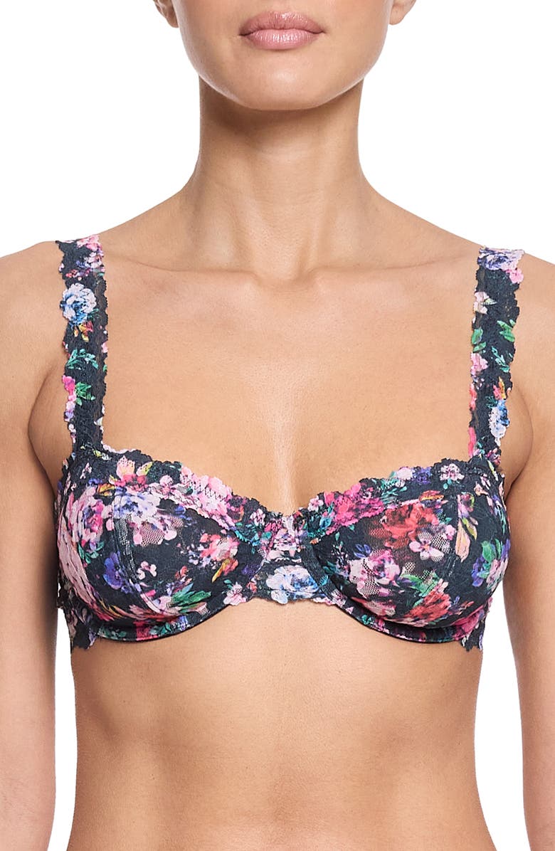 Hanky Panky Signature Lace Underwire Balconette Bra, Main, color, Dark Peonies