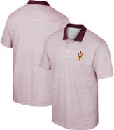 COLOSSEUM Men's Colosseum White/Maroon Arizona State Sun Devils Print Stripe Polo
