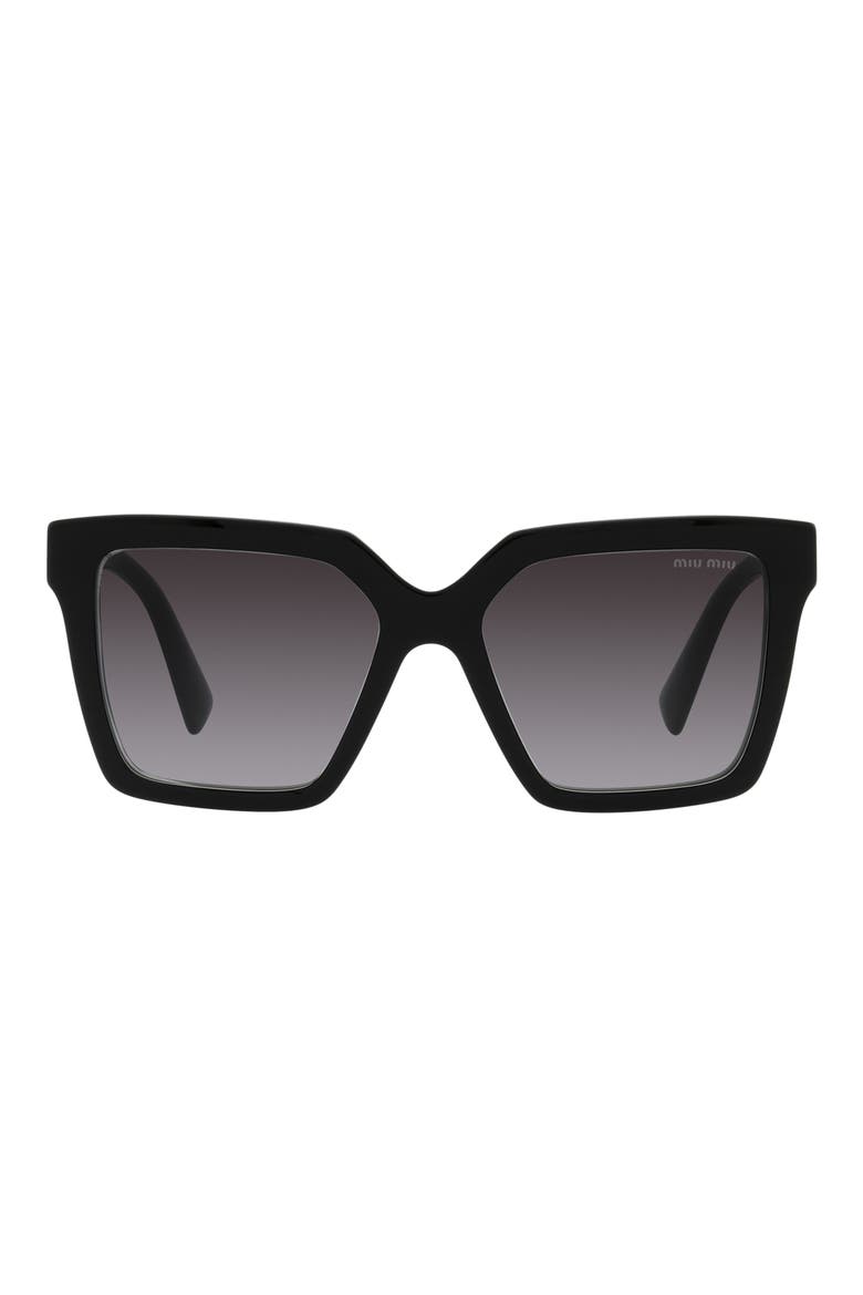 54mm Gradient Square Sunglasses, Alternate, color, BLACK