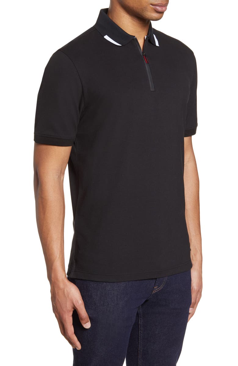 Brax Percy Hi Flex Short Sleeve Piqué Zip Polo, Alternate, color, 