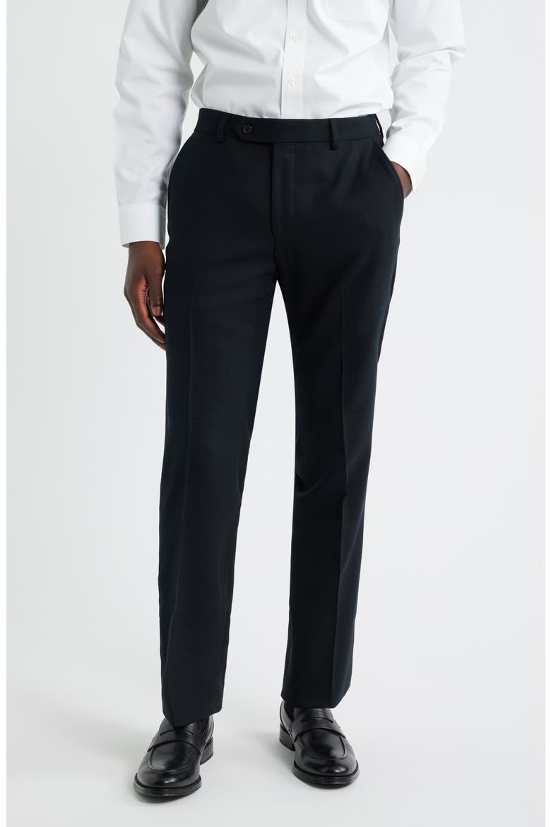 Luxury Performance Stretch Wool Suit Separate Pants, Main, color, BLACK