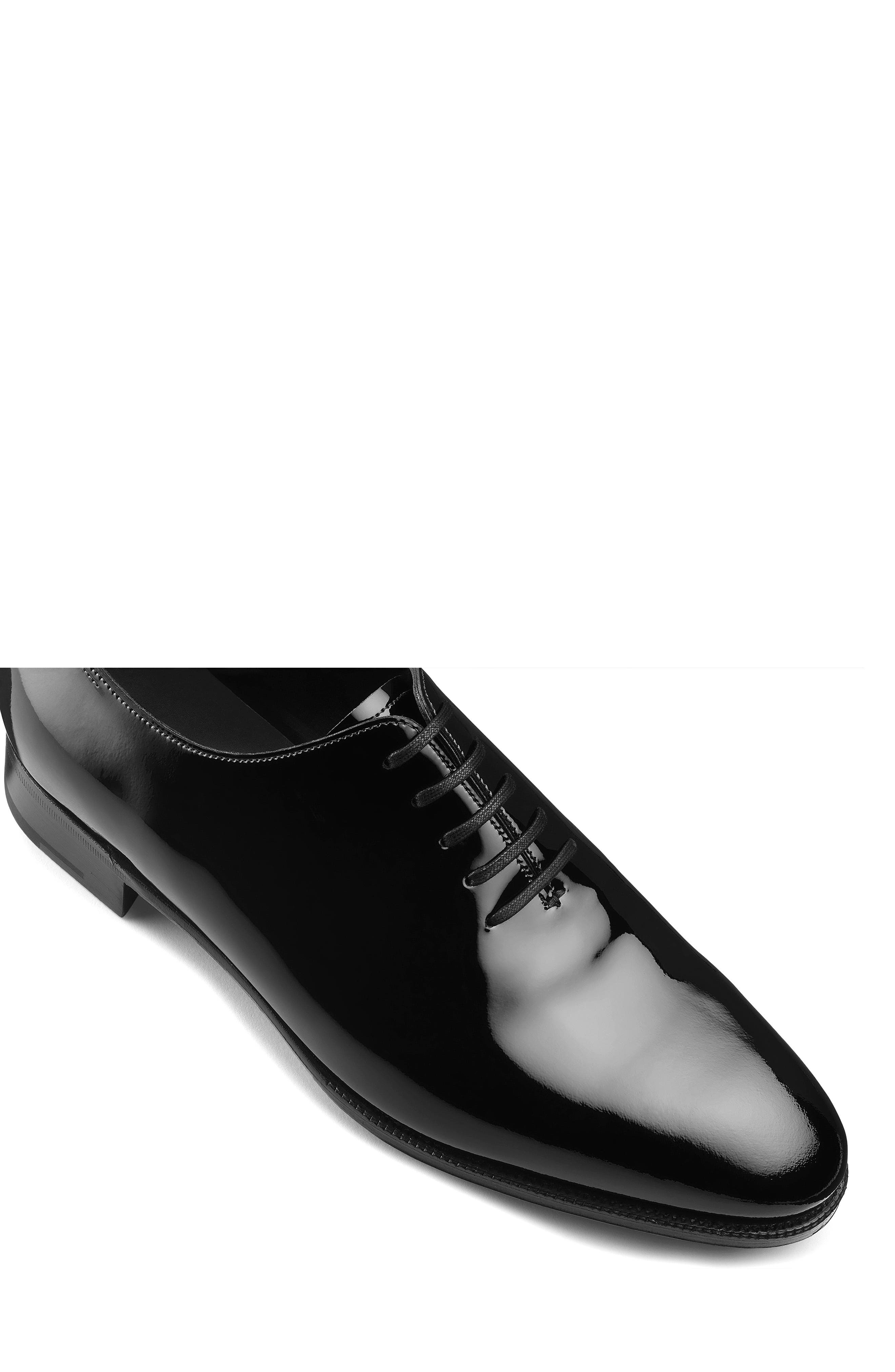 John Lobb Marldon Patent Leather Oxford, Alternate, color, 1R - Black