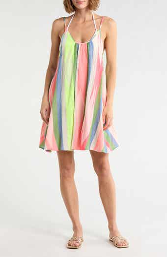 Elan Stripe Cotton Cover-Up Dress