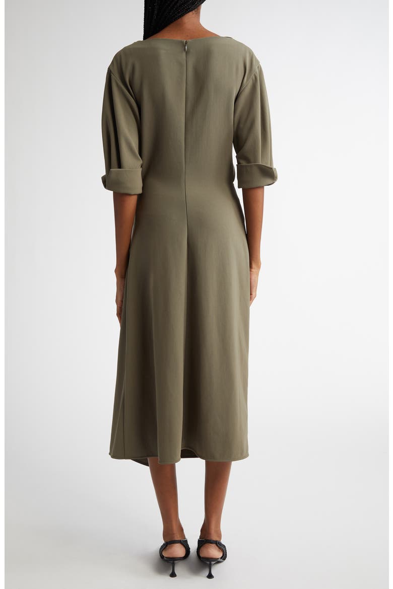 Maisie Matte Double Crepe Dress, Alternate, color, WOOD