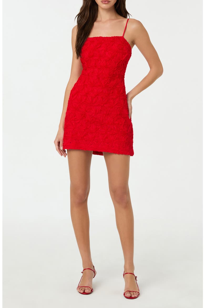 3D Floral Minidress, Main, color, RED
