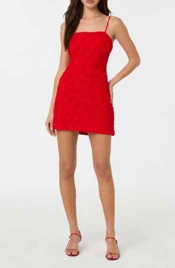 Astr The Label 3d Floral Minidress In Red