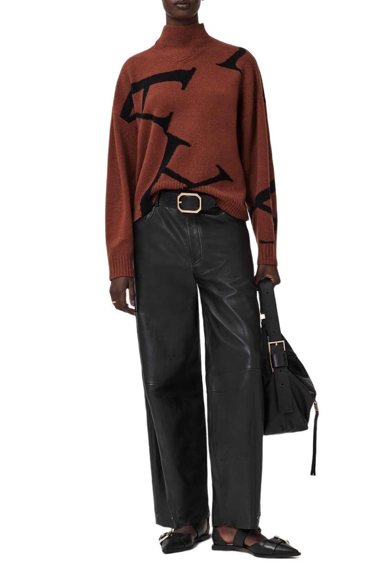 A Star Turtleneck Sweater, Alternate, color, CHESTNUT BROWN/ BLACK
