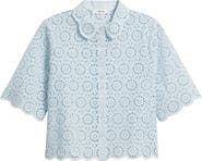 FRAME The Petal Eyelet Crop Shirt