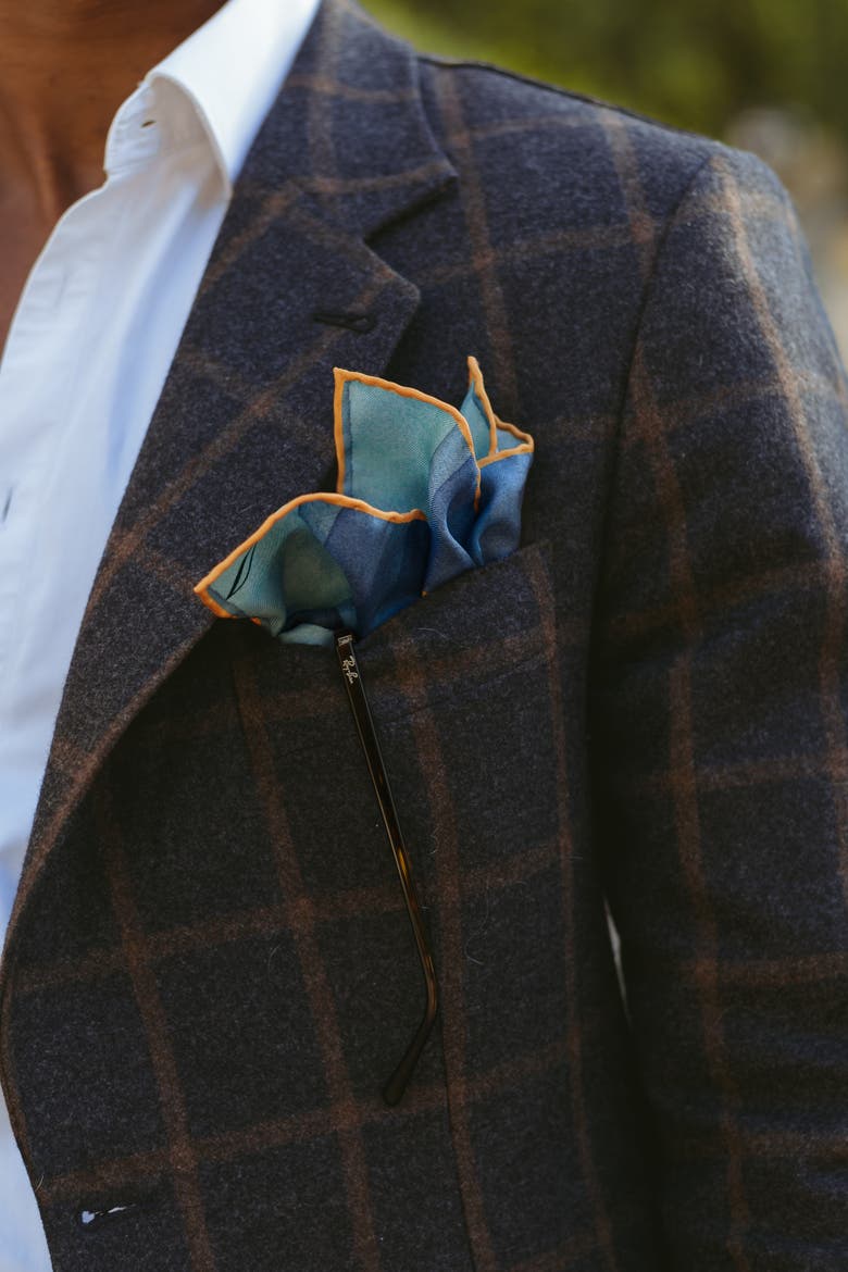 Early Autumn - Silk Pocket Square for Men, Alternate, color, Blue
