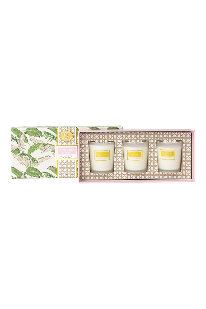 Under the Palms 3-Piece Mini Candle Set, Main, color, PINK