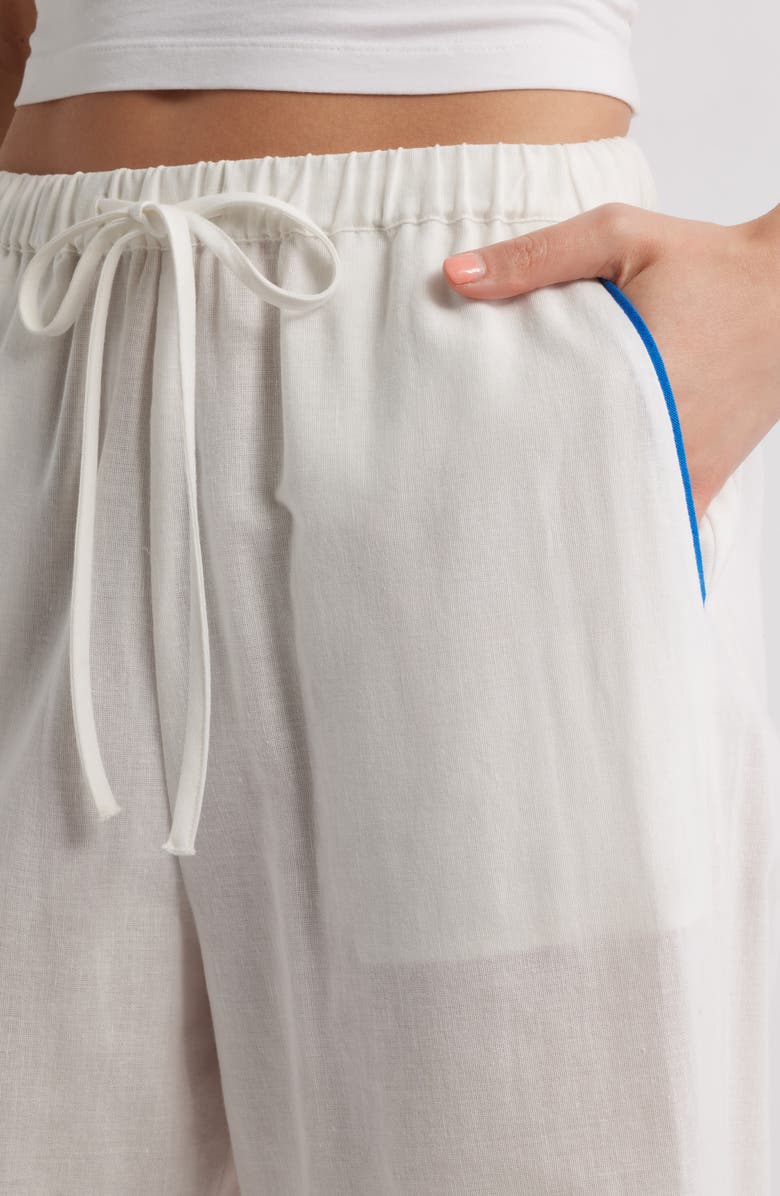 Rails Tildi Shell Embroidered Cotton & Linen Pants, Alternate, color, White