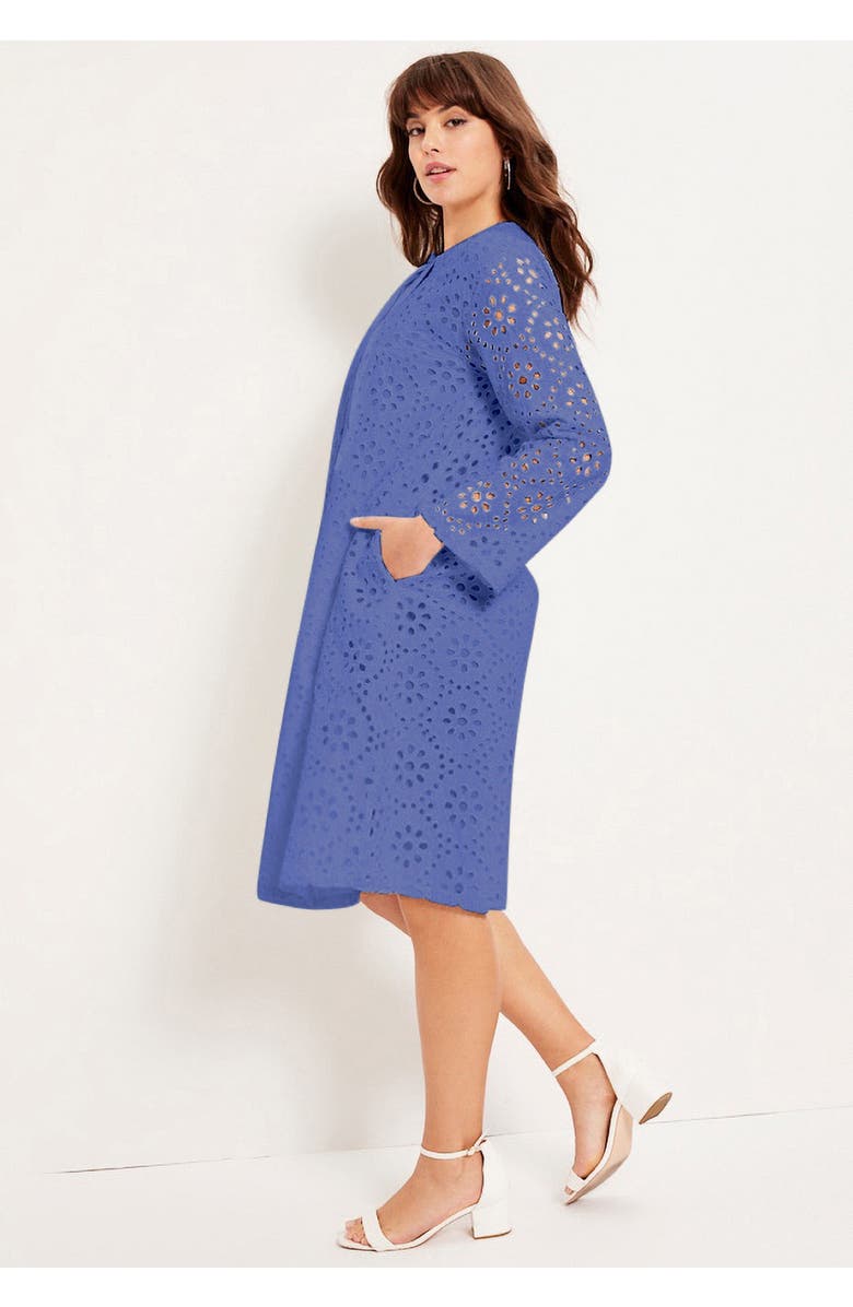 June + Vie Eyelet Shirtdress, Alternate, color, White