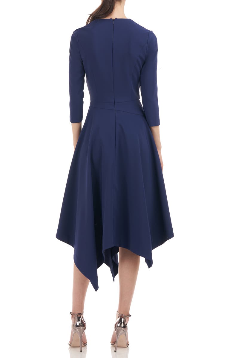 Kay Unger Norah Asymmetric Handkerchief Dress, Alternate, color,